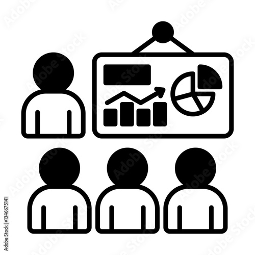 Meeting Icon. Simple Vector Black Illustration