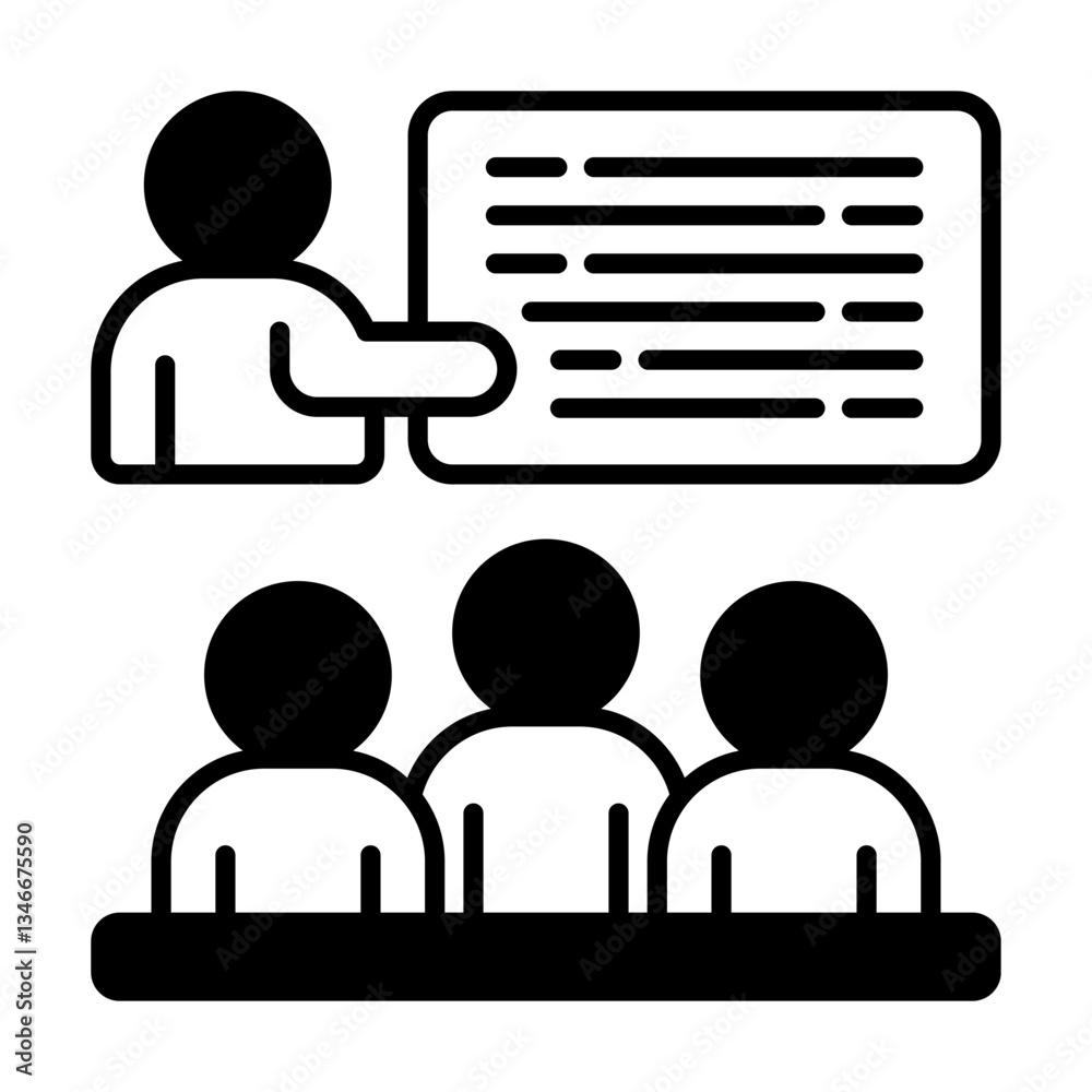 Presentation Icon. Simple Vector Black Illustration Presentation Icon. Simple Vector Black Illustration