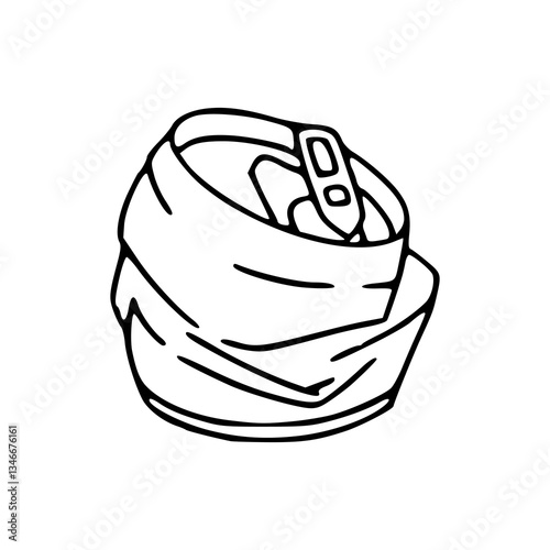 crushed soda can line art