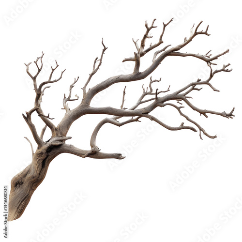 dead tree isolated on white