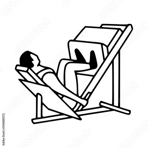 leg press exercise vector  illustration