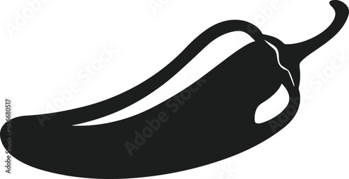 Spicy Chili Pepper Silhouette – Mexican Food Vector Illustration