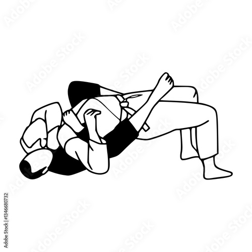 Brazilian jiu-jitsu guard position vector