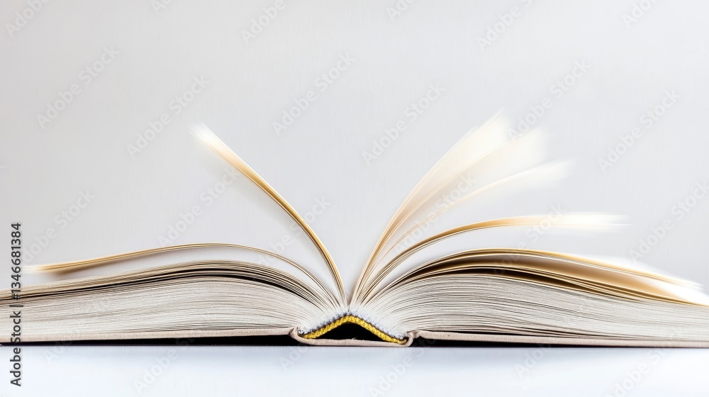 Open book, pages spread, light background, education, reading, study Open book, pages spread, light background, education, reading, study