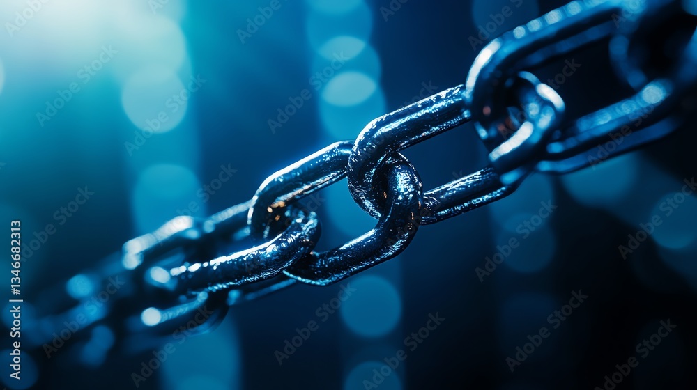 Detailed close-up of a shiny metal chain. Detailed close-up of a shiny metal chain.