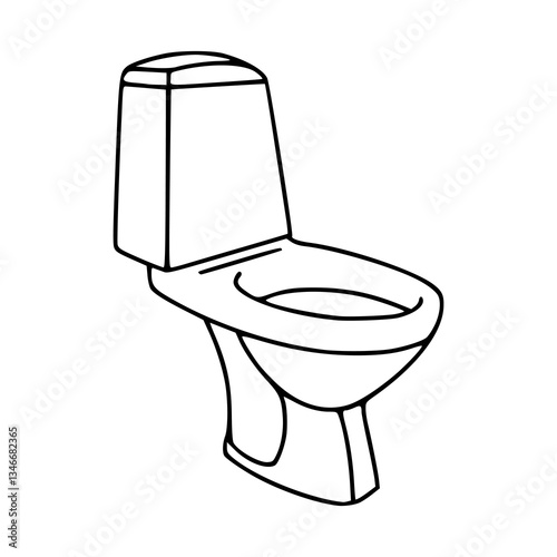 outline drawing of a toilet bowl