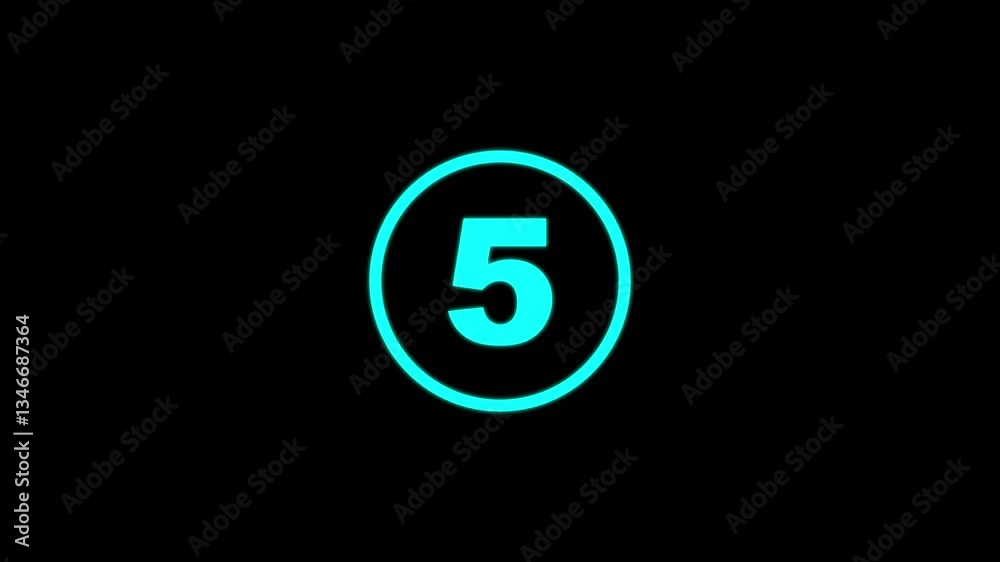 0 to 10 second modern digital countdown timer animation on black background. top ten countdown animated. Countdown movie from 10 to 0 number.