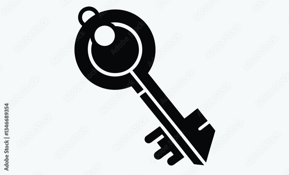 key graphic icon, lock key silhouette, vector illustration key graphic icon, lock key silhouette, vector illustration