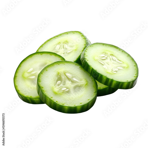 cucumber slices isolated on white background