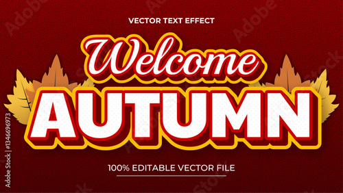 Design editable text effect happy autumn sale 3d vector illustration