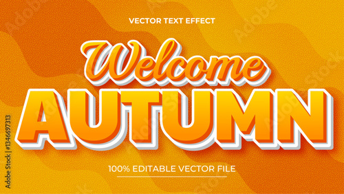 Autumn editable text effect template with orange background