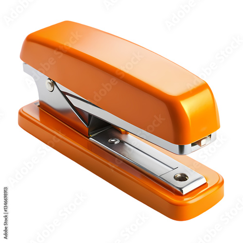 Orange Stapler: Office Supply on transparent background photo