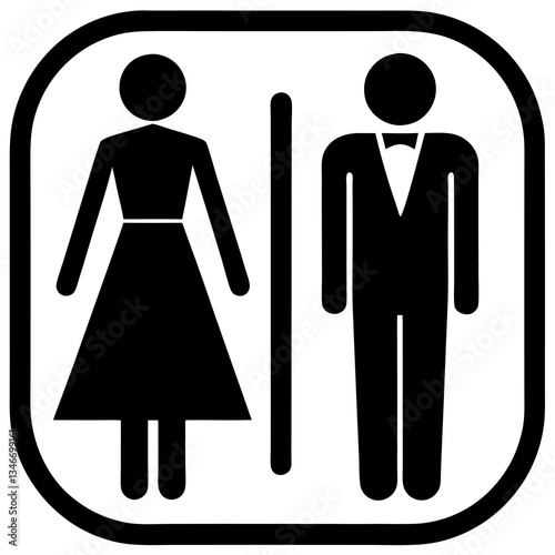 black ladies and gentlemen wc restroom ui vector signs icon on white background
