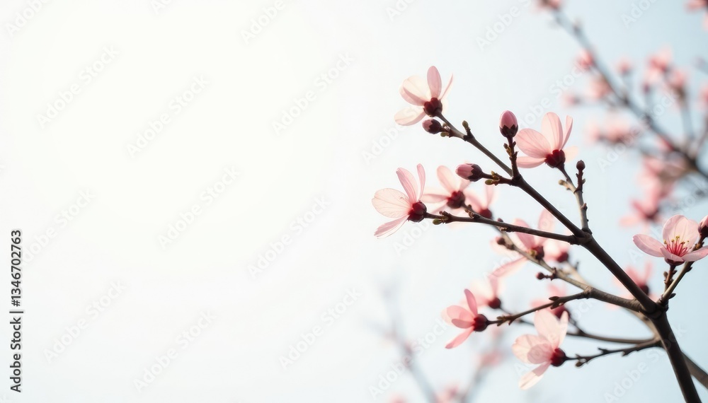 Delicate branches stretching towards the sky on a crisp white background, branches, elegance Delicate branches stretching towards the sky on a crisp white background, branches, elegance