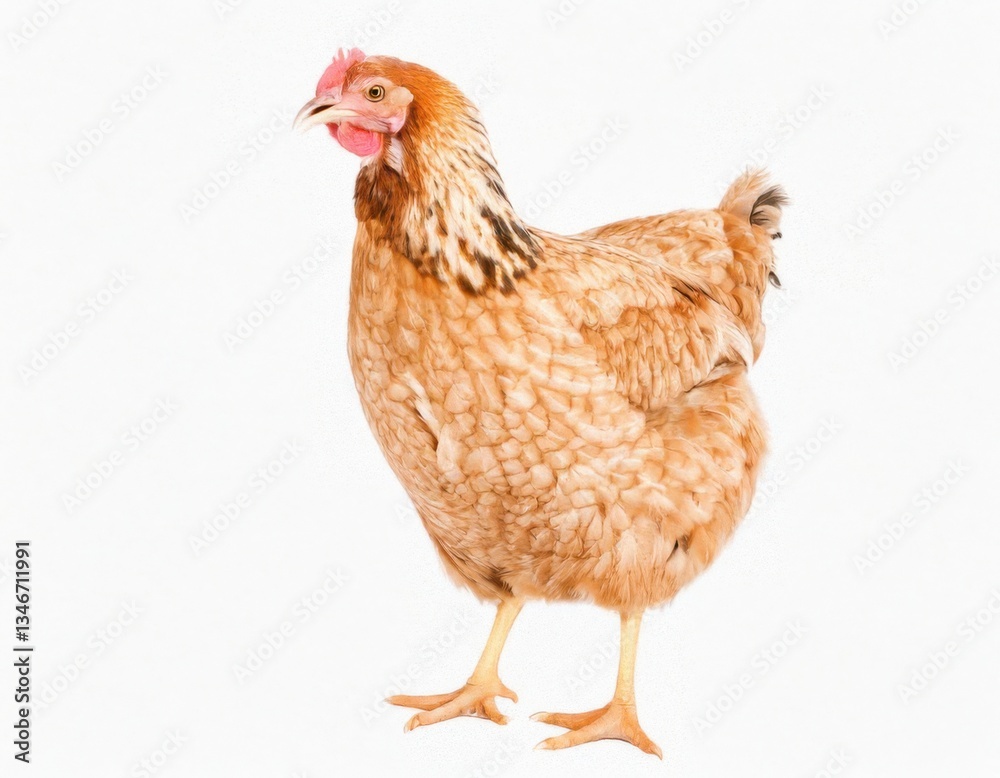 Fototapeta premium brown chicken hen isolated on transparent white background. cut out