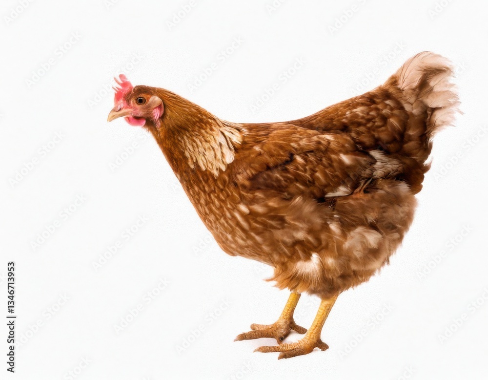 Fototapeta premium brown chicken hen isolated on transparent white background. cut out