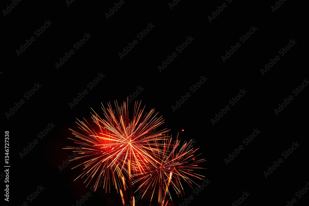 Vibrant explosion of fireworks Vibrant explosion of fireworks