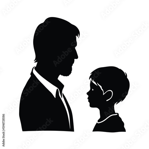 Father and Son Silhouette Bond, Love, Family, Legacy, Connection