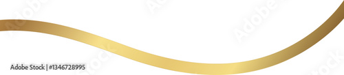 Elegant gold wave border  isolated on a transparent background.
