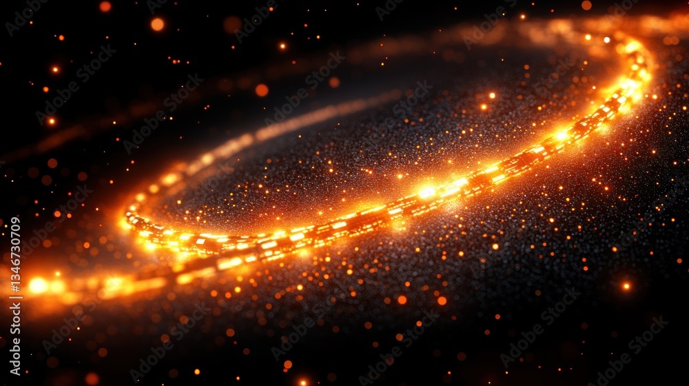 Obraz premium Fiery ring of light in space