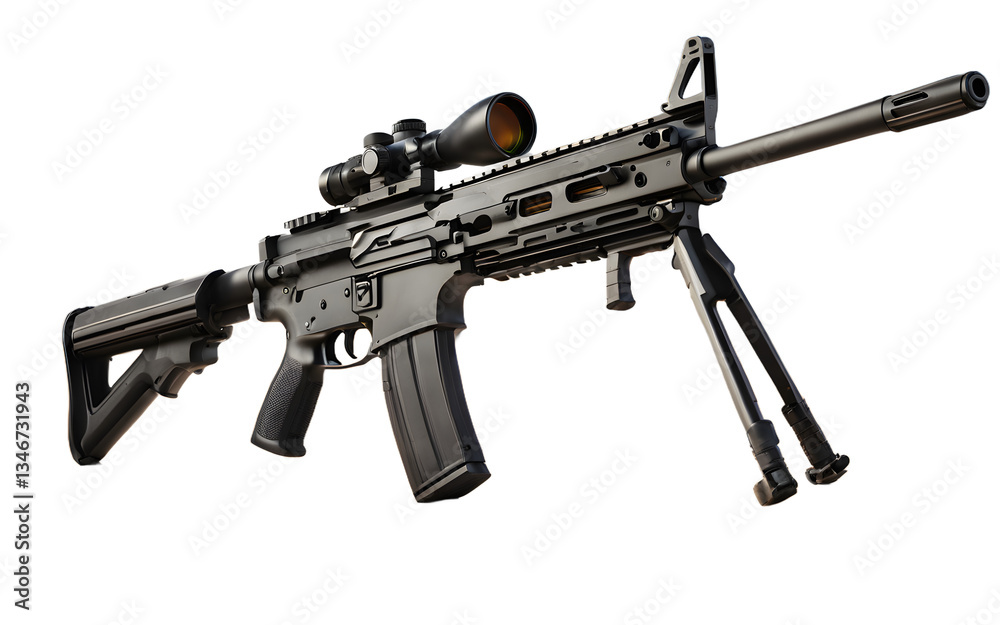Assault rifle isolated on a empty plain background Assault rifle isolated on a empty plain background