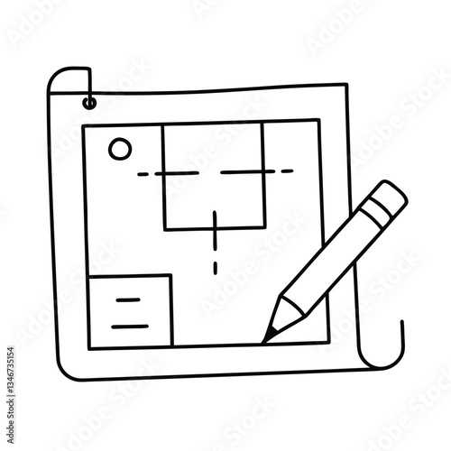 Simple Blueprint Sketch Design, Planning, Architecture, Engineering, Drafting
