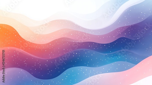 Abstract gradient background with blue to orange, pastel purple, pink, and white, featuring a minimalist style, ideal for modern and elegant designs.