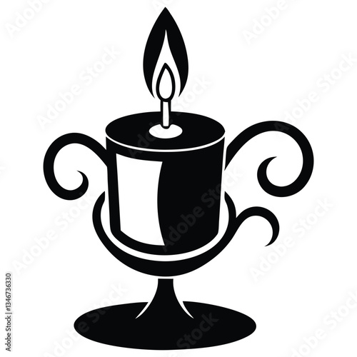 aroma illustration therapy silhouette candle logo aromatherapy icon relaxation outline aromatic natural relax fragrance scent spa cozy home scented shape and vector graphic background