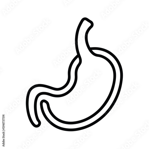 Human Stomach Anatomy Digestive System Organ Icon Illustration