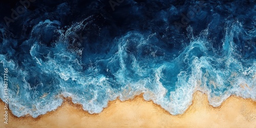 Sharp transition from sky blue to indigo, cool with a sandy feel
