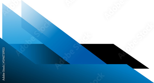 Modern abstract blue geometric triangle corner design, ideal for corporate, tech, or presentation graphics.