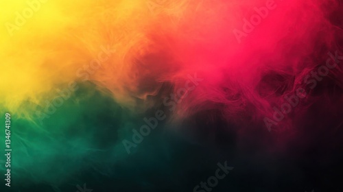 Abstract gradient background with yellow, pink, and green, black and deep red, featuring a empty space for text, ideal for modern and elegant designs.