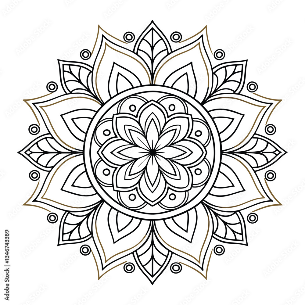 Pattern in the form of a mandala. Henna tattoo mandala. Mehndi style. Decorative pattern in oriental style. Coloring book page. Pattern in the form of a mandala. Henna tattoo mandala. Mehndi style. Decorative pattern in oriental style. Coloring book page.