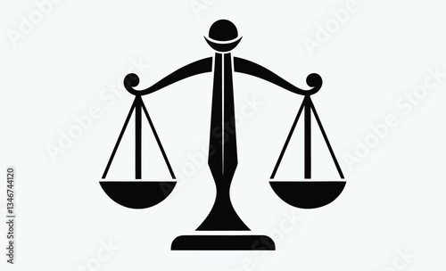 scale icon, balance symbol vector, justice scale silhouette