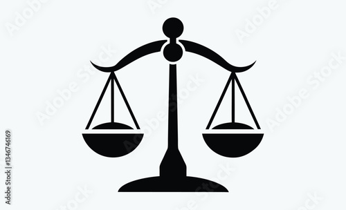 scale icon, balance symbol vector, justice scale silhouette
