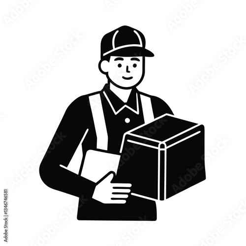 Delivery Person Holding Package, Fast and Reliable Service