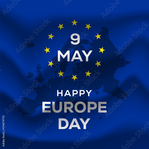 happy europe day 9 may illustration design concept