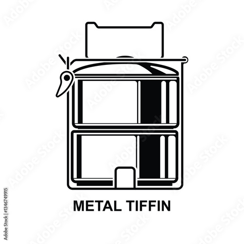 Metal tiffin icon isolated on background vector illustration.