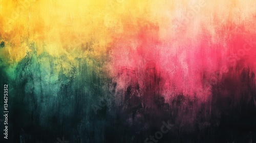 Abstract gradient background with yellow, pink, and green, black and deep red, featuring a subtle grainy effect, ideal for modern and elegant designs.
