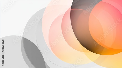 Abstract gradient background with black and white, pastel pink, yellow, and orange, featuring a circular gradient, ideal for modern and elegant designs.