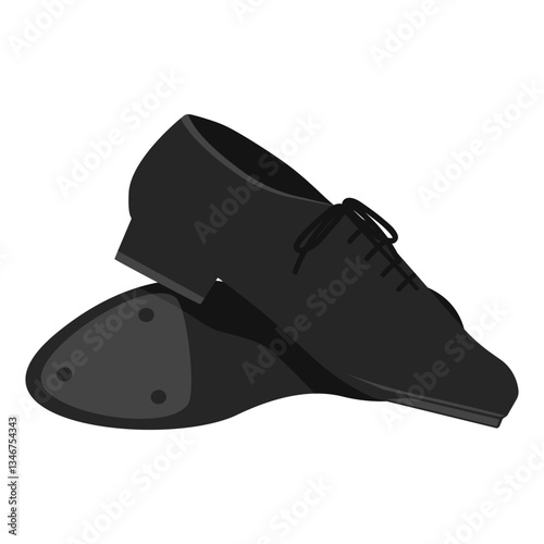 illustration of Oxford style tap shoes design flat illustration