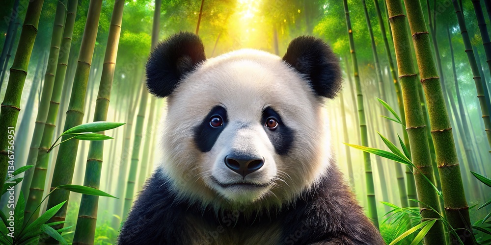 Obraz premium Adorable Giant Panda, Wildlife, Majestic Bear