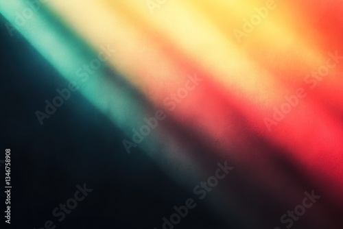 Abstract gradient background with black and deep red, pastel green, yellow, and blue, featuring a flat design, ideal for modern and elegant designs.