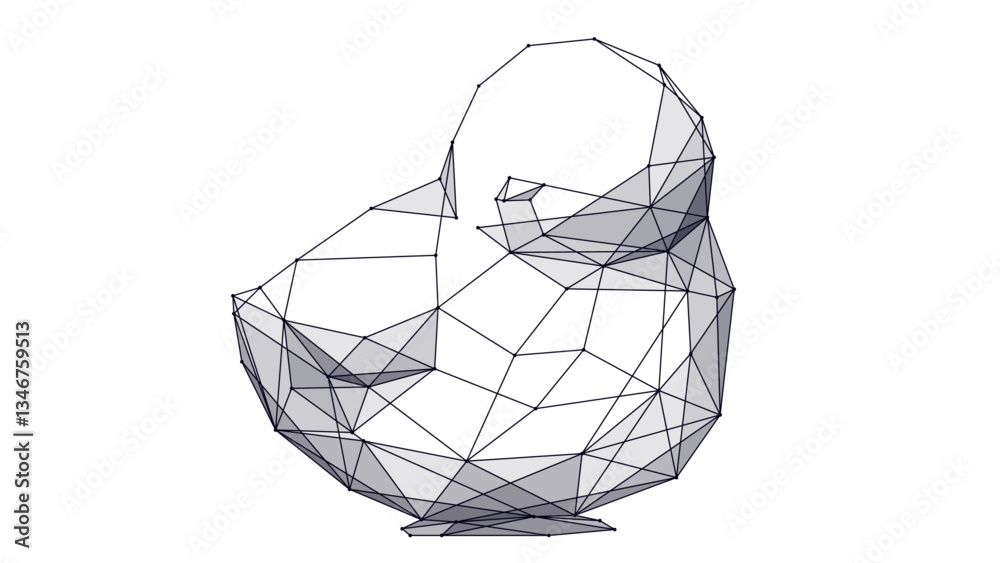 Abstract polygonal Easter chicken on isolated white bg. Low poly technology happy Easter concept. Tech mascot. Wireframe farm bird in geometric forms. Digital isolated vector illustration. Abstract polygonal Easter chicken on isolated white bg. Low poly technology happy Easter concept. Tech mascot. Wireframe farm bird in geometric forms. Digital isolated vector illustration.