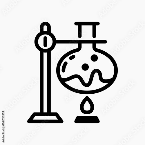 Design Illustration graphic of Bunsen Burner icon with line style. Suitable for UI, mobile design, web design, etc.