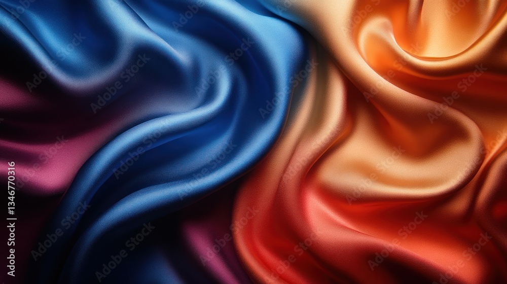Fototapeta premium Abstract colorful silk fabric texture background. (2)