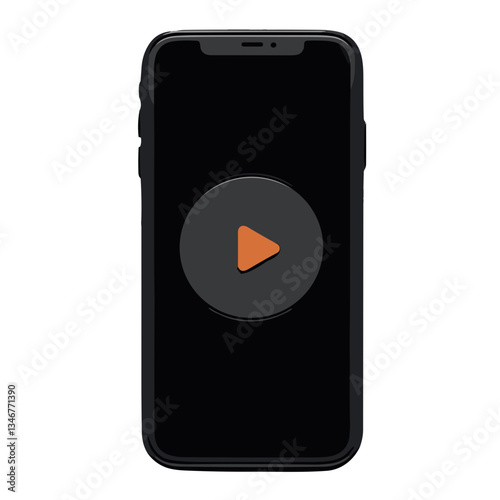 Smartphone with play button for video streaming.