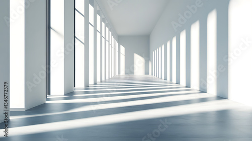 Minimalist architecture shadows wallpaper vibrant light play in modern interior space background