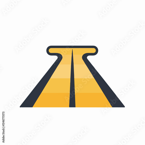 Vector illustration of a straight highway in perspective, symbolizing road infrastructure, transportation, and travel.