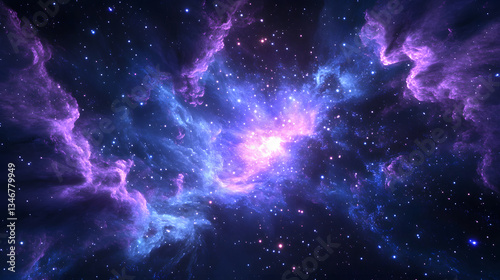Surreal space nebula with intergalactic lights wallpaper cosmic background digital art vast universe dreamlike concept